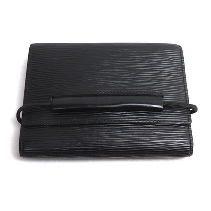 LOUIS VUITTON ルイ・ヴィトン ポルトフォイユ エラスティック 二つ折り財布 エピ ノワール M6346B MI0061 レディース【中古】