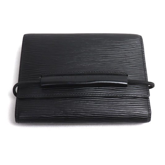 LOUIS VUITTON ルイ・ヴィトン ポルトフォイユ エラスティック 二つ折り財布 エピ ノワール M6346B MI0061 レディース【中古】