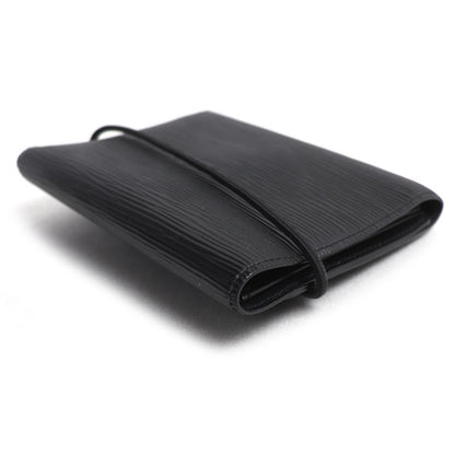 LOUIS VUITTON ルイ・ヴィトン ポルトフォイユ エラスティック 二つ折り財布 エピ ノワール M6346B MI0061 レディース【中古】