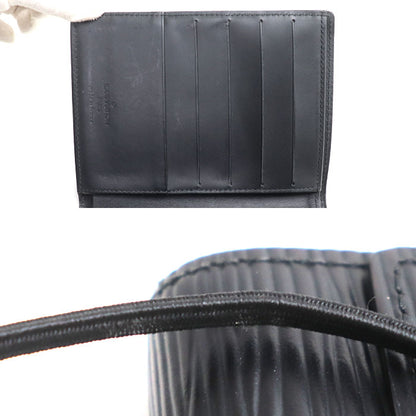 LOUIS VUITTON ルイ・ヴィトン ポルトフォイユ エラスティック 二つ折り財布 エピ ノワール M6346B MI0061 レディース【中古】