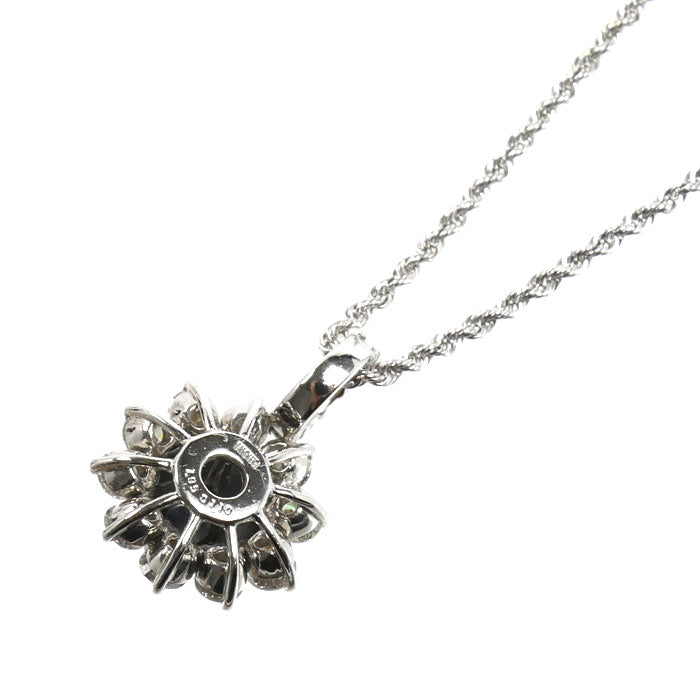 K18WG ホワイトゴールド ネックレス ブラックダイヤモンド1.95ct ダイヤモンド1.10ct 4.3g 40cm レディース【中古】