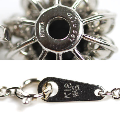 K18WG ホワイトゴールド ネックレス ブラックダイヤモンド1.95ct ダイヤモンド1.10ct 4.3g 40cm レディース【中古】