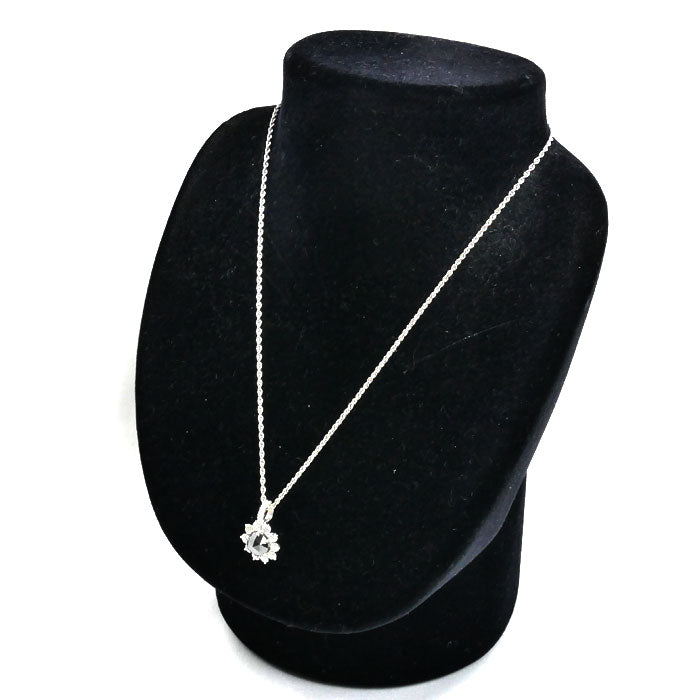 K18WG ホワイトゴールド ネックレス ブラックダイヤモンド1.95ct ダイヤモンド1.10ct 4.3g 40cm レディース【中古】