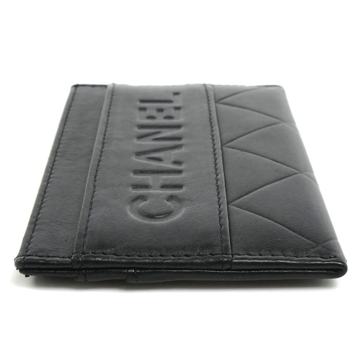 CHANEL シャネル ロゴ カードケース ブラック レディース【中古】