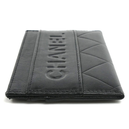 CHANEL シャネル ロゴ カードケース ブラック レディース【中古】