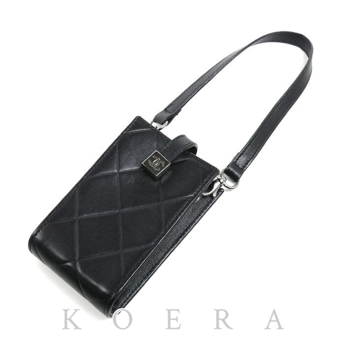 CHANEL シャネル ココマーク フォンホルダー ブラック バッグチャーム レディース【中古】