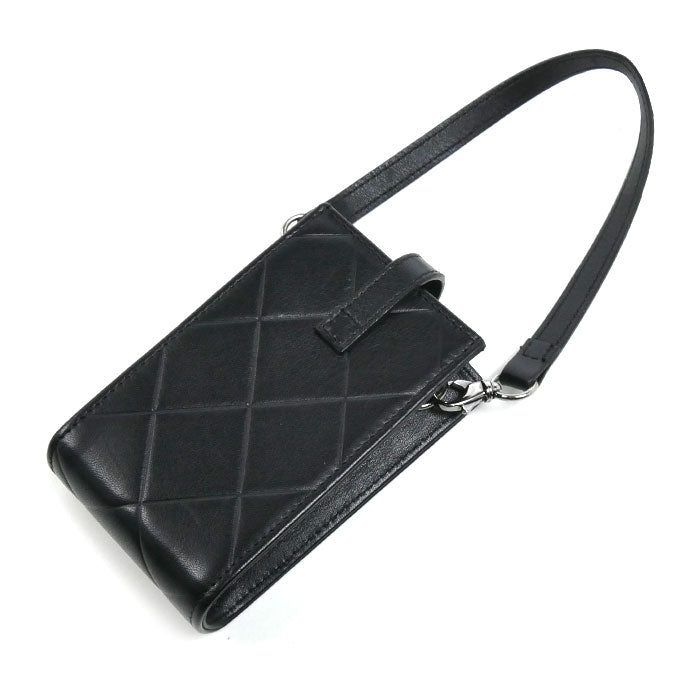 CHANEL シャネル ココマーク フォンホルダー ブラック バッグチャーム レディース【中古】