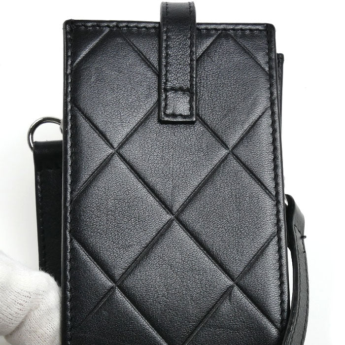 CHANEL シャネル ココマーク フォンホルダー ブラック バッグチャーム レディース【中古】