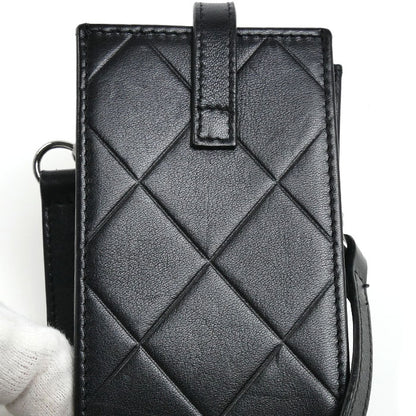CHANEL シャネル ココマーク フォンホルダー ブラック バッグチャーム レディース【中古】