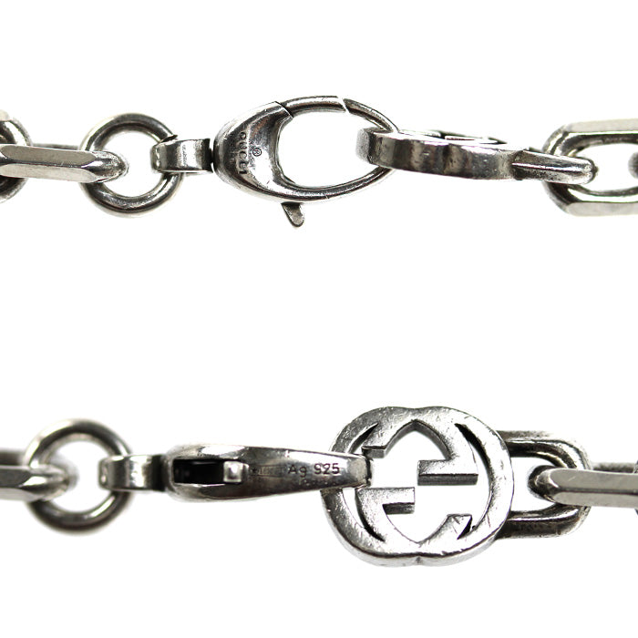 GUCCI グッチ シルバー925 インターロッキングG ネックレス 61694 J8400 0811 57.8g 60cm メンズ【中古】