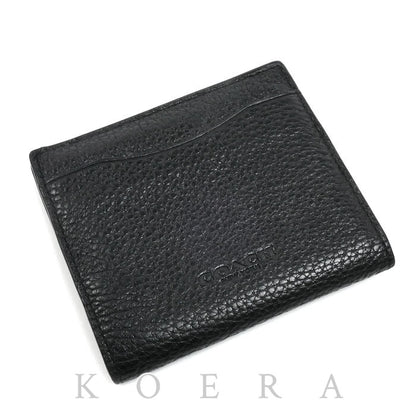 COACH コーチ スナップ カード ウォレット 二つ折り財布 ブラック CA020 QB/BK アウトレット メンズ【中古】