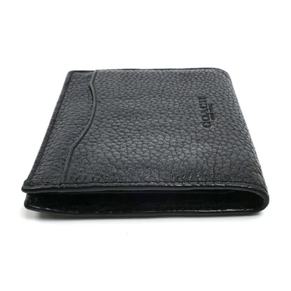 COACH コーチ スナップ カード ウォレット 二つ折り財布 ブラック CA020 QB/BK アウトレット メンズ【中古】