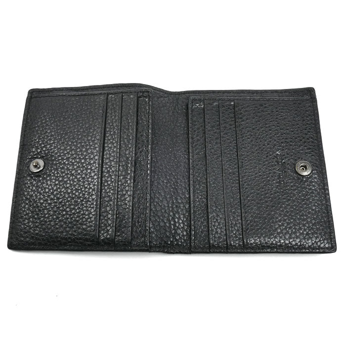 COACH コーチ スナップ カード ウォレット 二つ折り財布 ブラック CA020 QB/BK アウトレット メンズ【中古】