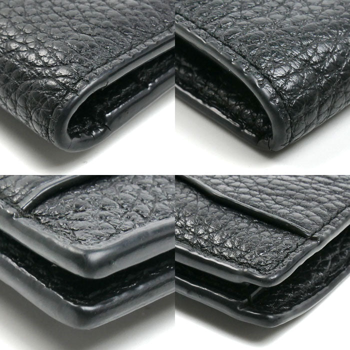 COACH コーチ スナップ カード ウォレット 二つ折り財布 ブラック CA020 QB/BK アウトレット メンズ【中古】