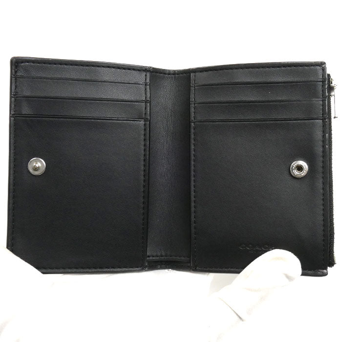 COACH コーチ バイフォールド ウォレット 二つ折り財布 ブラック CM315 SVDTV アウトレット レディース【中古】
