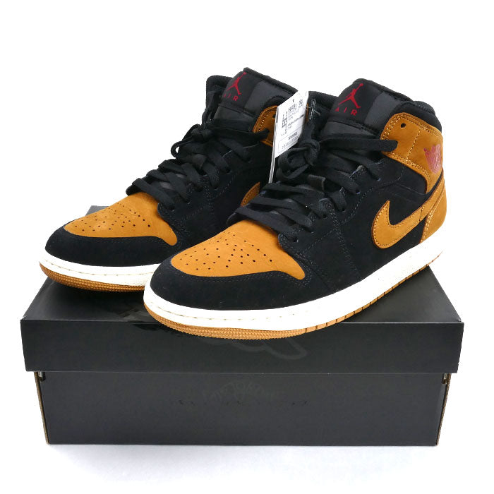 NIKE ナイキ エアジョーダン 1 MID SE スニーカー ブラック/バーシティレッド/セイル/フラックス HV4091-002 27cm メンズ【未使用】【買取品】