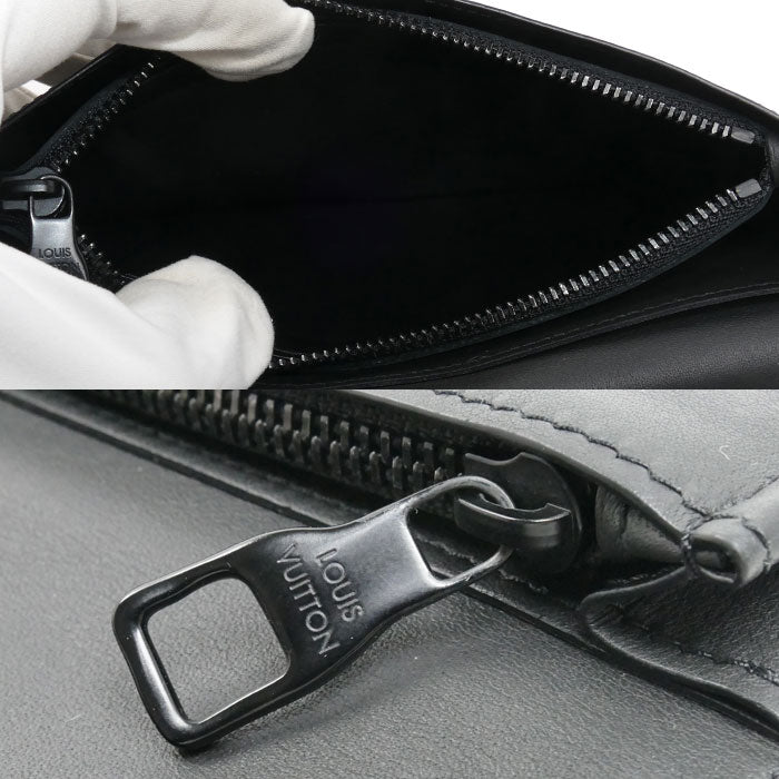LOUIS VUITTON ルイ・ヴィトン ポルトフォイユ ブラザ 長財布 トリヨンレザー ノワール M69038 IC メンズ【中古】