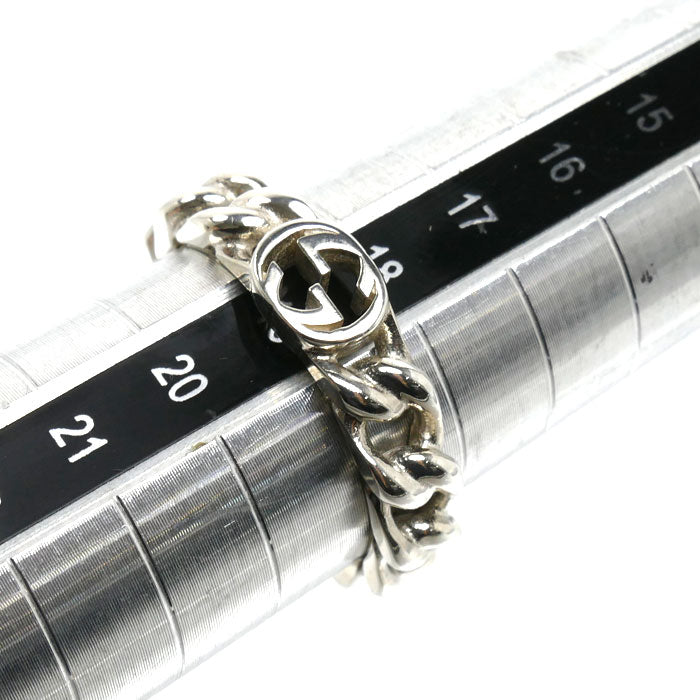 GUCCI グッチ シルバー925 インターロッキングG リング・指輪 843972 J8400 0818 19号 4.9g ユニセックス【中古】