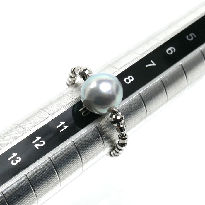 Pt950プラチナ ワイヤー リング・指輪 パール約8.6mm 2.1g フリー（11～20） レディース【中古】