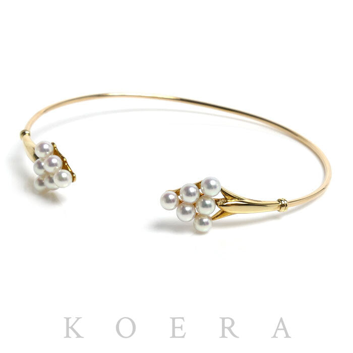 MIKIMOTO ミキモト K18YG イエローゴールド バングル パール約3.5mm 5.6g レディース【中古】