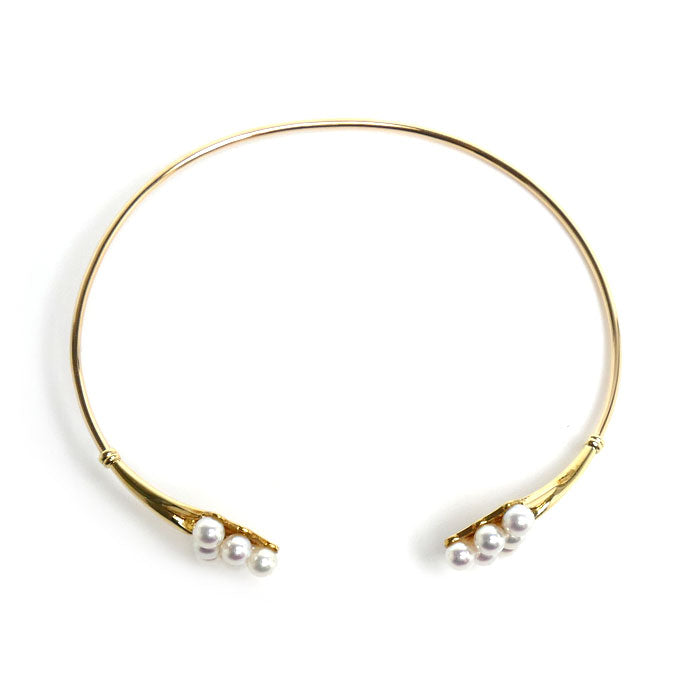 MIKIMOTO ミキモト K18YG イエローゴールド バングル パール約3.5mm 5.6g レディース【中古】