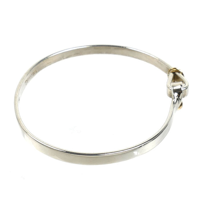 TIFFANY&Co. ティファニー シルバー925 K18YG イエローゴールド フック＆アイ バングル 12.7g レディース【中古】