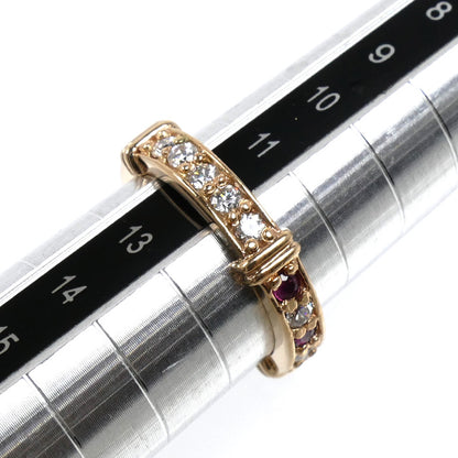 STAR JEWELRY スタージュエリー K10PG ピンクゴールド ラインストーン マルチストーン リング・指輪 エメラルド ルビー サファイア 12号 3.4g レディース【中古】