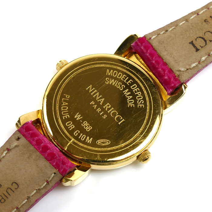 NINA RICCI ニナリッチ デュアルタイム 腕時計 電池式 W-958 シェル文字盤 レディース【中古】