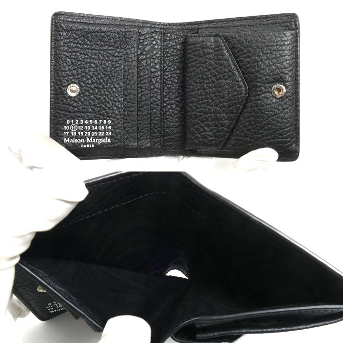 Maison Margiela 4ステッチ 二つ折り財布 ブラック S56UI0140 P4455 T8013 ユニセックス【中古】