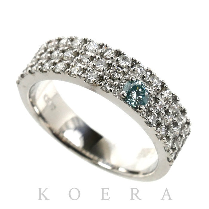 K18WG ホワイトゴールド リング・指輪 ダイヤモンド0.10ct/0.52ct 11号 6.0g レディース【中古】【美品】