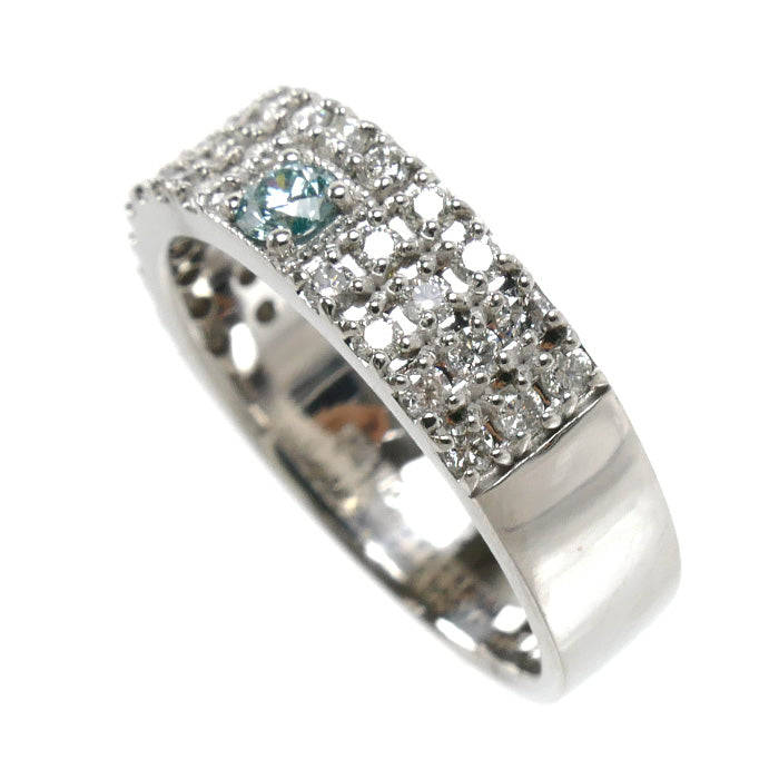 K18WG ホワイトゴールド リング・指輪 ダイヤモンド0.10ct/0.52ct 11号 6.0g レディース【中古】【美品】