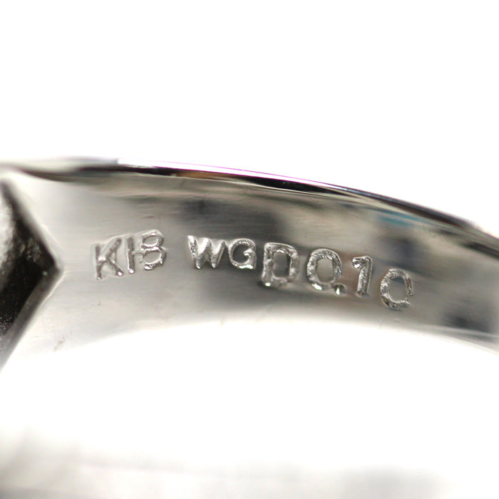 K18WG ホワイトゴールド リング・指輪 ブルートパーズ5.89ct ダイヤモンド0.10ct 13号 8.1g レディース【中古】【美品】