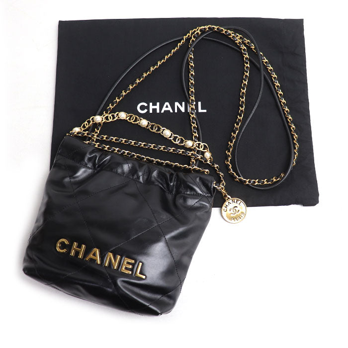CHANEL シャネル CHANEL 22 MINI 2Wayショルダーバッグ ブラック AS3980 B17401 94305 レディース【中古】【美品】