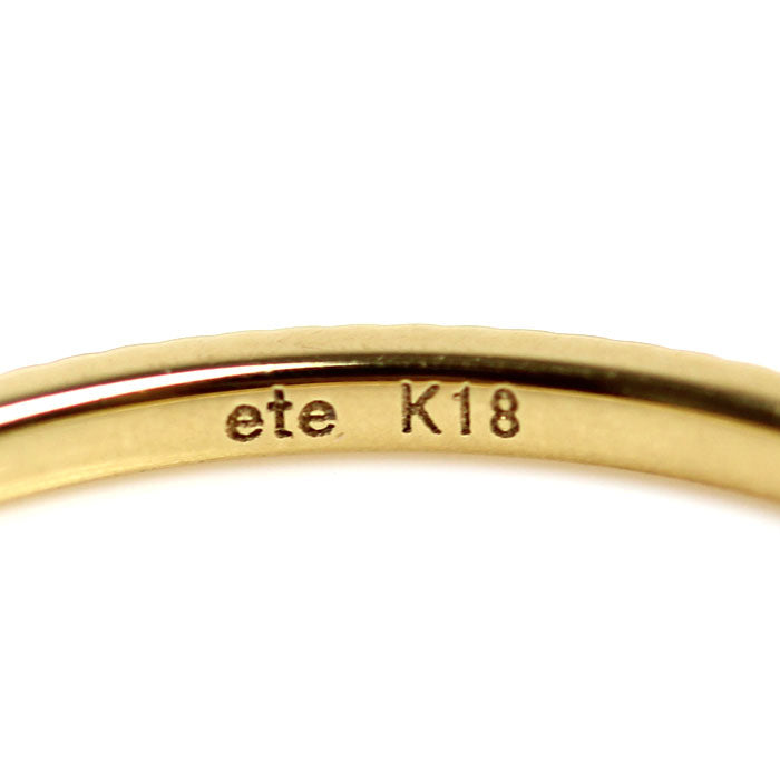 ete エテ K18YG イエローゴールド アロウカット リング・指輪 210398 5号 0.5g レディース【中古】【美品】