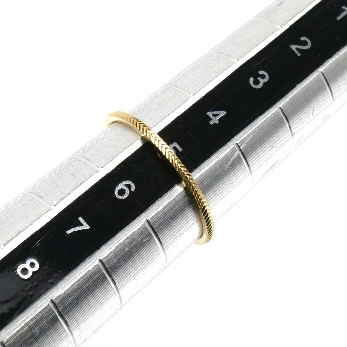 ete エテ K18YG イエローゴールド アロウカット リング・指輪 210398 5号 0.5g レディース【中古】【美品】