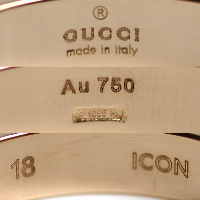 GUCCI グッチ K18PG ピンクゴールド ICON リング・指輪 152045 J8500 5702 17号 4.2g ユニセックス【中古】