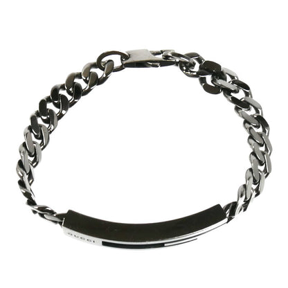 GUCCI グッチ シルバー925 カットアウトG ブラックコーティング ブレスレット 
18 27.9g メンズ【中古】