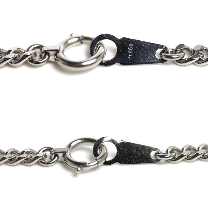 Pt850プラチナ ネックレス 喜平2面カット 25.0g 60cm メンズ【中古】