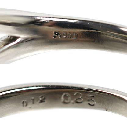 Pt900プラチナ ヒンジリング リング・指輪 ブルートパーズ0.12ct ダイヤモンド0.35ct 12号 5.5g 8～12号 レディース【中古】