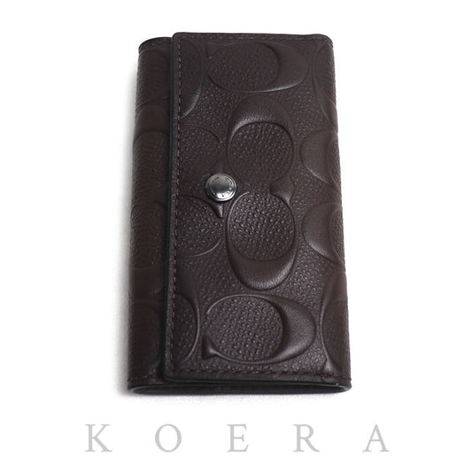 COACH コーチ 5連　シグネチャー キーケース マホガニー F26105【中古】