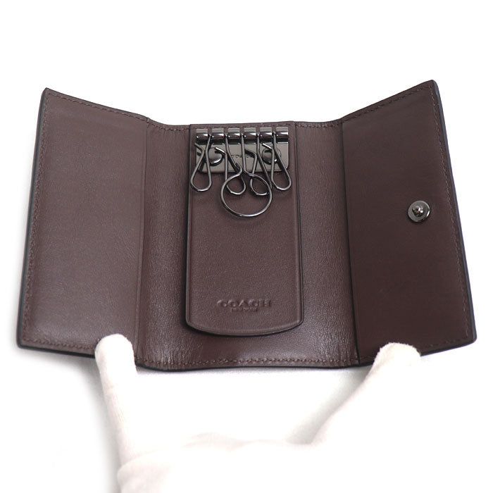 COACH コーチ 5連　シグネチャー キーケース マホガニー F26105【中古】