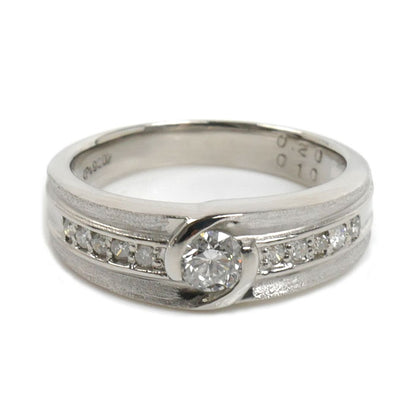 Pt900プラチナ リング・指輪 ダイヤモンド0.20ct/0.10ct 10号 6.0g【中古】【美品】