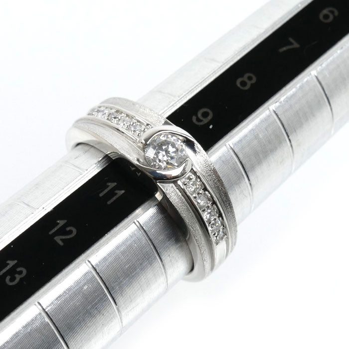 Pt900プラチナ リング・指輪 ダイヤモンド0.20ct/0.10ct 10号 6.0g【中古】【美品】