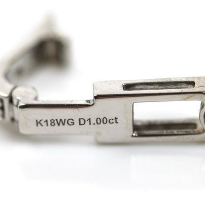 K18WG ホワイトゴールド テニス ブレスレット ダイヤモンド1.00ct 5.1g レディース【中古】【美品】