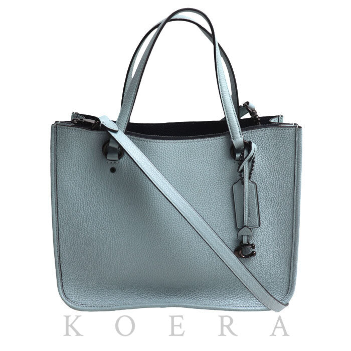 COACH コーチ タイラー キャリーオール 28 2Wayショルダーバッグ アクア C3460 レディース【中古】