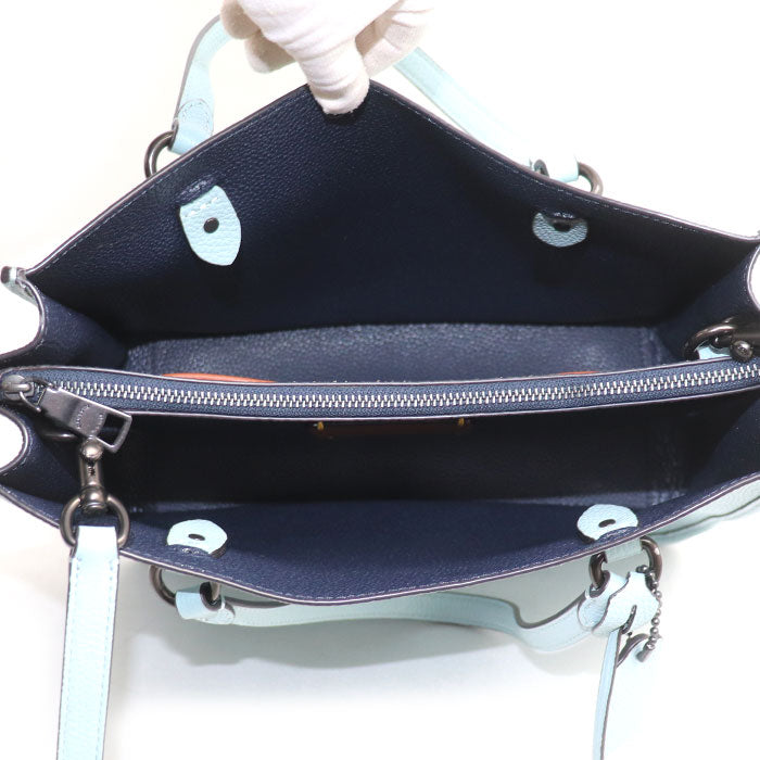 COACH コーチ タイラー キャリーオール 28 2Wayショルダーバッグ アクア C3460 レディース【中古】