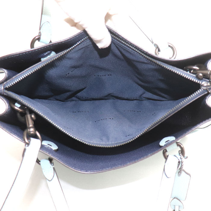 COACH コーチ タイラー キャリーオール 28 2Wayショルダーバッグ アクア C3460 レディース【中古】