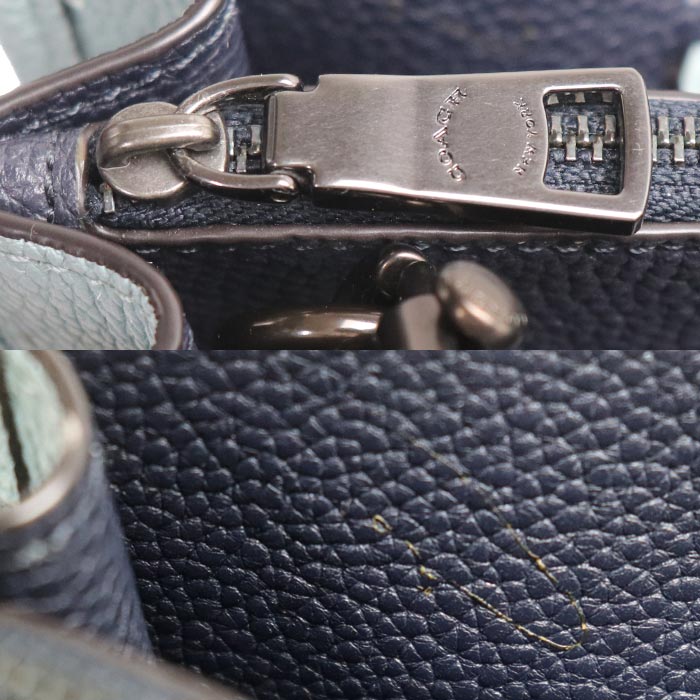 COACH コーチ タイラー キャリーオール 28 2Wayショルダーバッグ アクア C3460 レディース【中古】