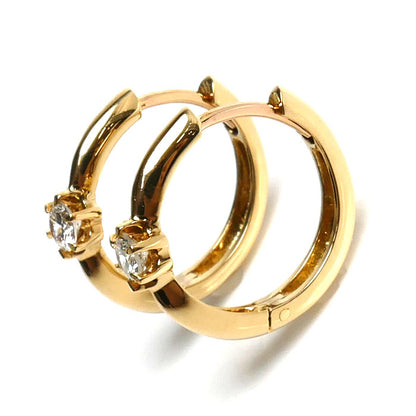 K18YG イエローゴールド ダイヤ ピアス ダイヤモンド0.1ct/0.1ct 2.4g レディース【中古】