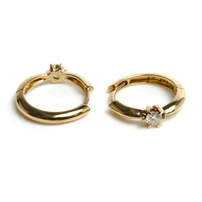 K18YG イエローゴールド ダイヤ ピアス ダイヤモンド0.1ct/0.1ct 2.4g レディース【中古】